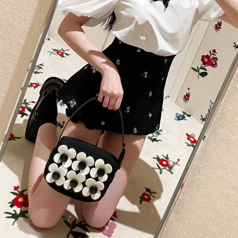 Type Embroidered Mini Culottes High Waist Inner Wear Miniskirt
