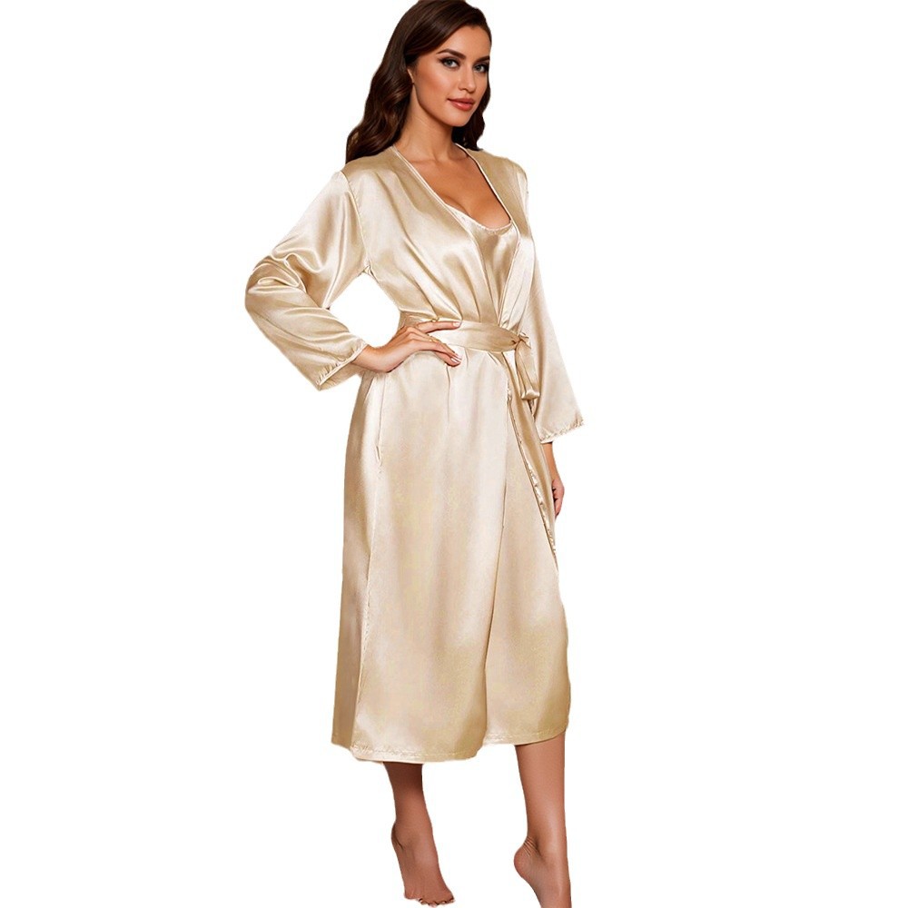 Women's Loose Robe With Suspender Nightgown