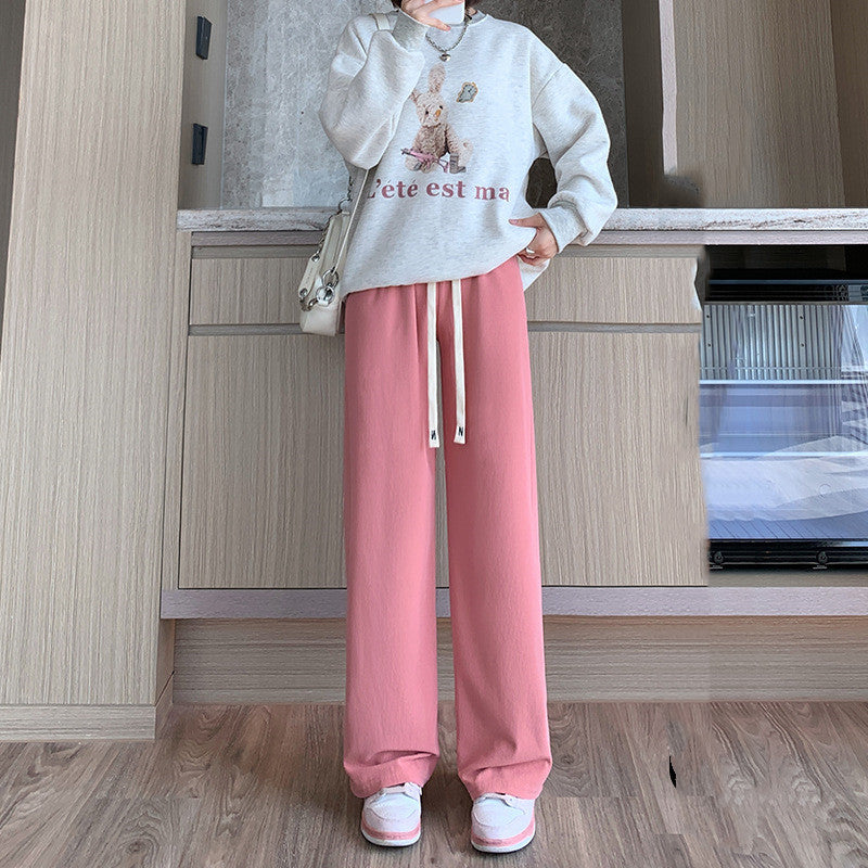 Women's High Waist Loose Straight Casual Knitting Pants