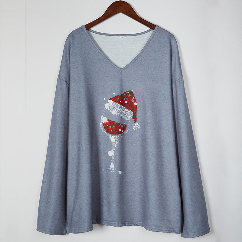 European And American Autumn Winter Coat Christmas Printing