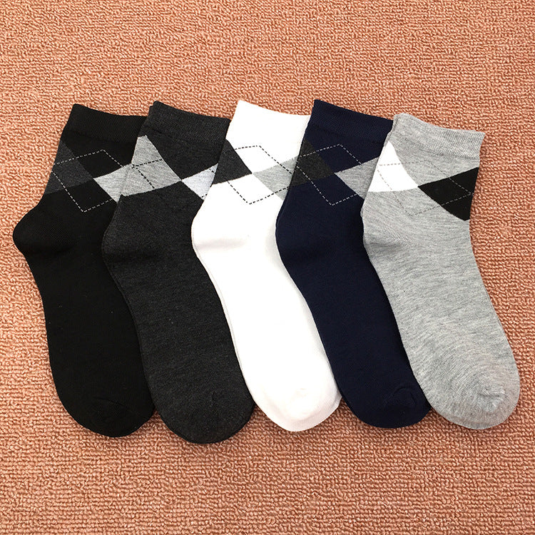 Solidcolor Mid-calf Length Men's Socks Boxed  5 Pairs