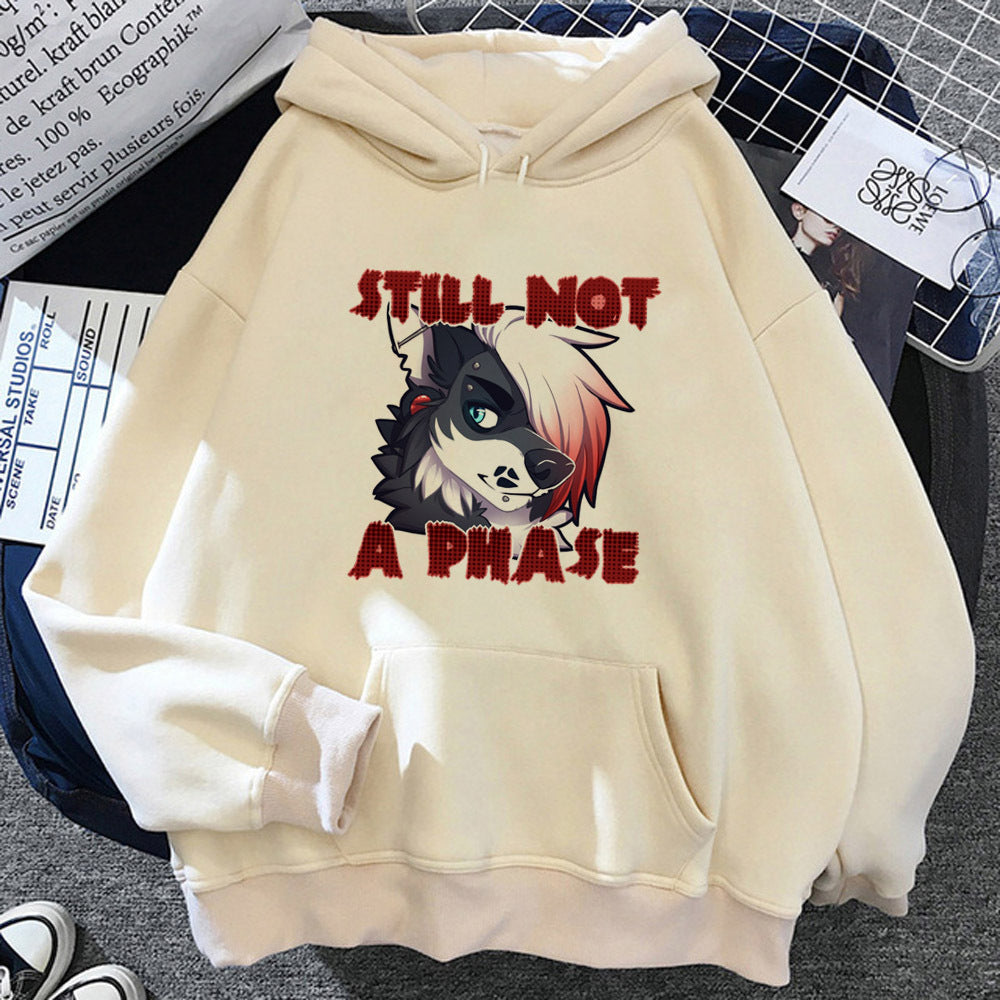 Furry Hættetrøje Ungdommeligt Y2K Mønster Kawaii Athleisure Teen