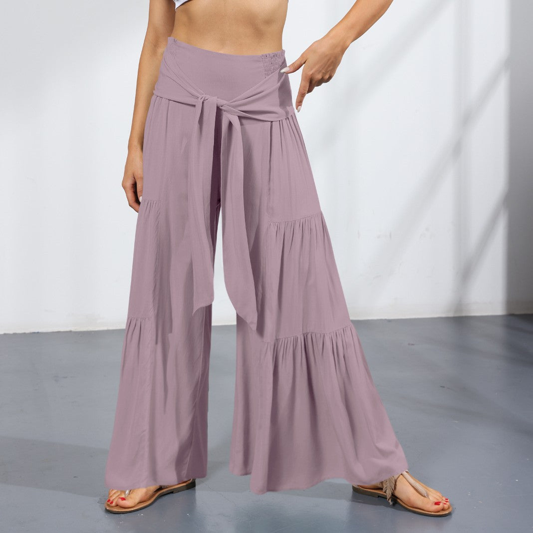 Hair Europe And The United States New Women's Pleated Loose Wide Leg Pants