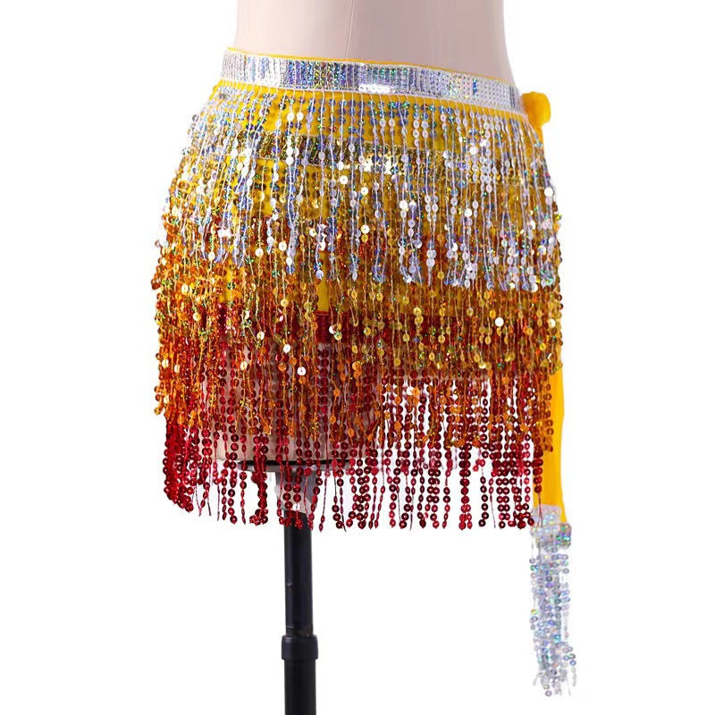 Halloween Indian Dance Hip Scarf Bohemia Sequins