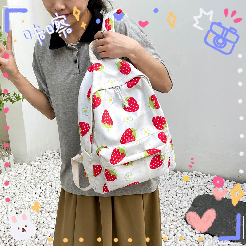 Fashion Canvas Backpack Cartoon Girl Cute Large Capacity Casual All-match Backpack