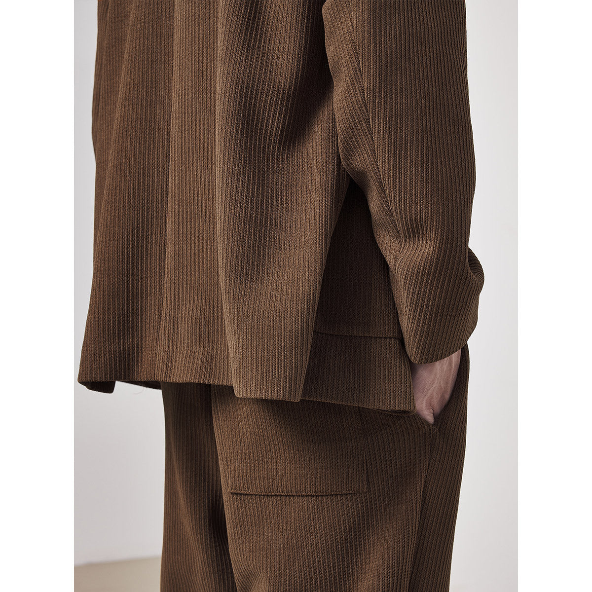 Men's Striped Texture Suit Coat Loose And Simple Jacket