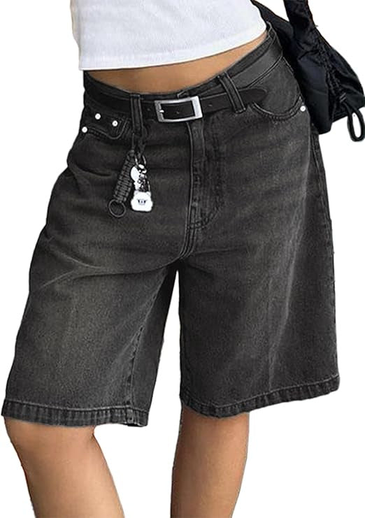 Casual Mid-Waist Straight-Cut Cropped Denim Womens Pants
