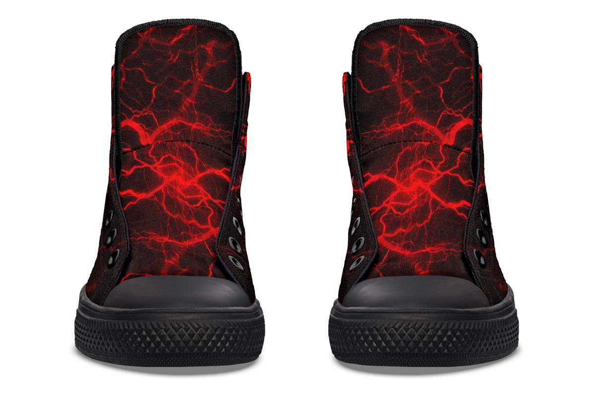 Men's And Women's Fashion Color Printing High-top Canvas Shoes