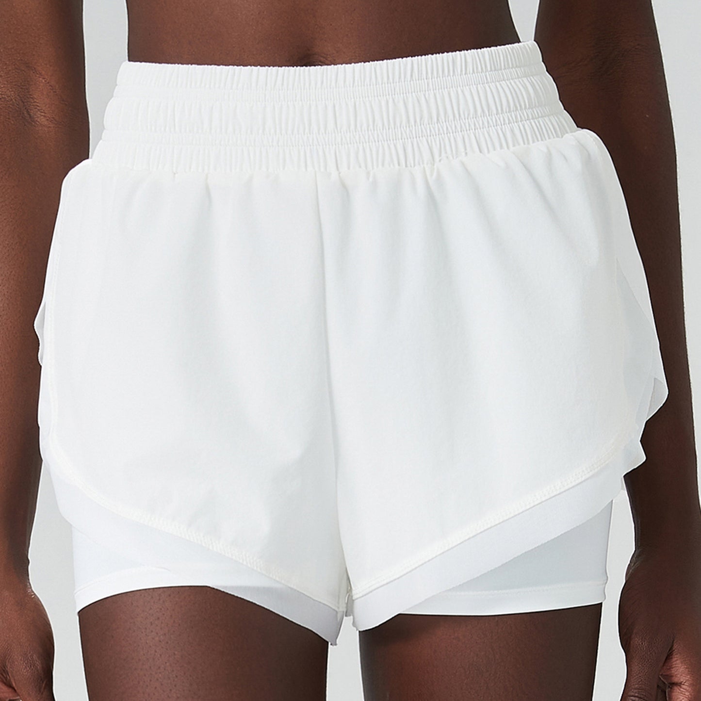 Women's Loose False Two Pieces Anti-exposure Ice Fitness Yoga Shorts