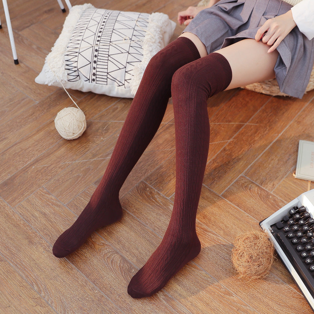Long tube wool ball socks