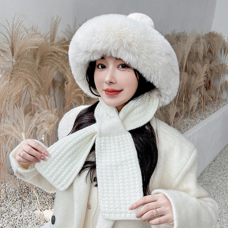 Knitted Women's Cute Plush One Piece Hat