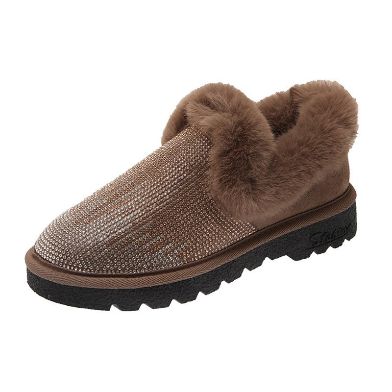 Flat-bottomed Short Tube Thickening Plus Fluffy Cotton Shoes