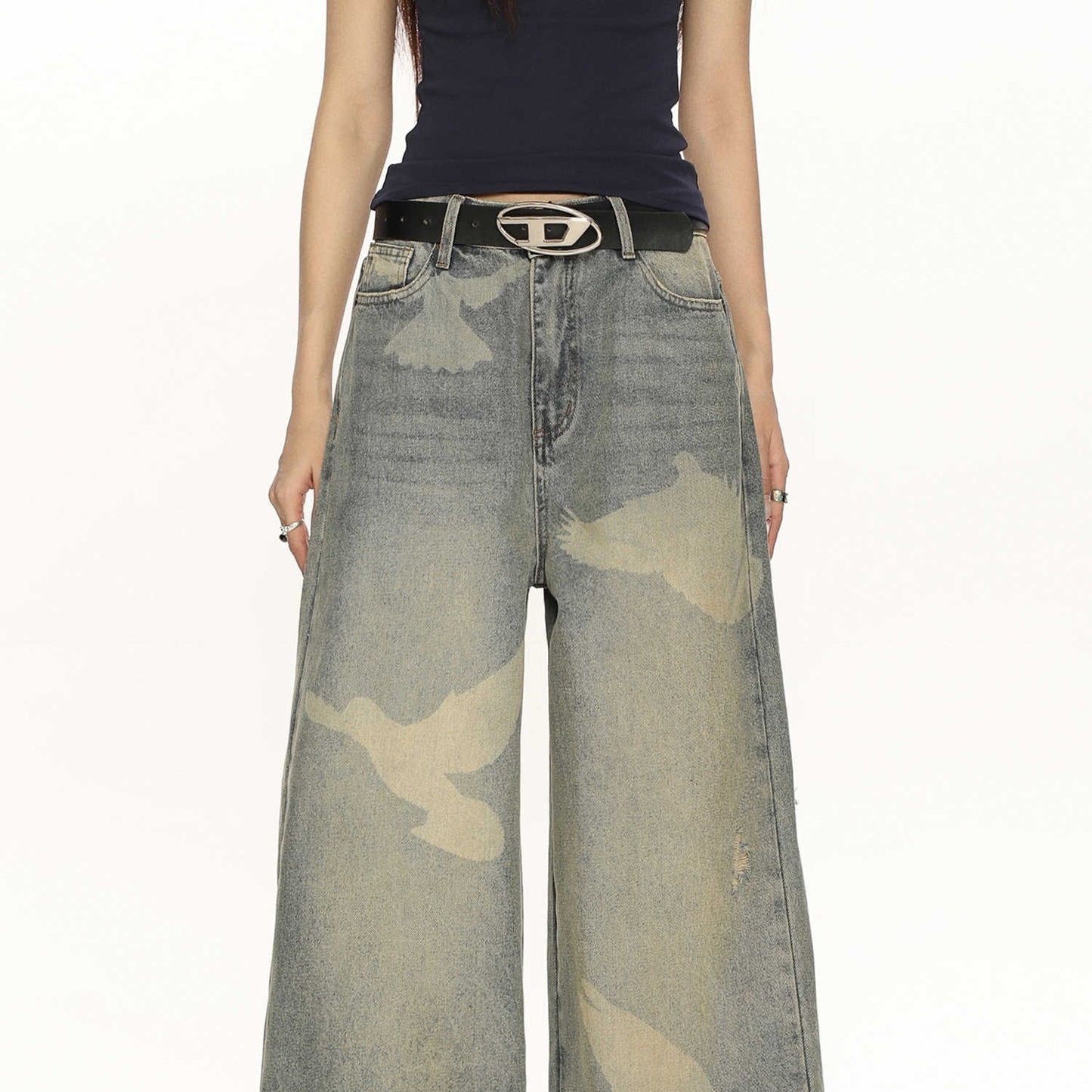 Høj kvalitets jeans med personligt print af due
