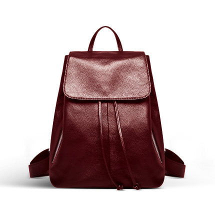 Fashionable Korean All-match Genuine Leather Women's Backpack