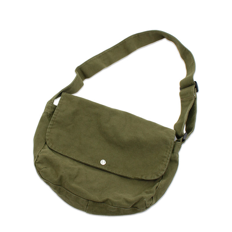 Mori Series Literary Casual Canvas Solid Color One-shoulder Messenger Female Bag