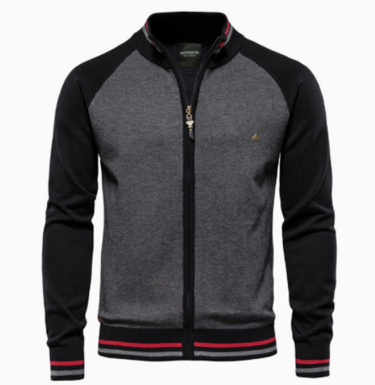 Autumn Cross-border Men's Cardigan New Men's Solid Color