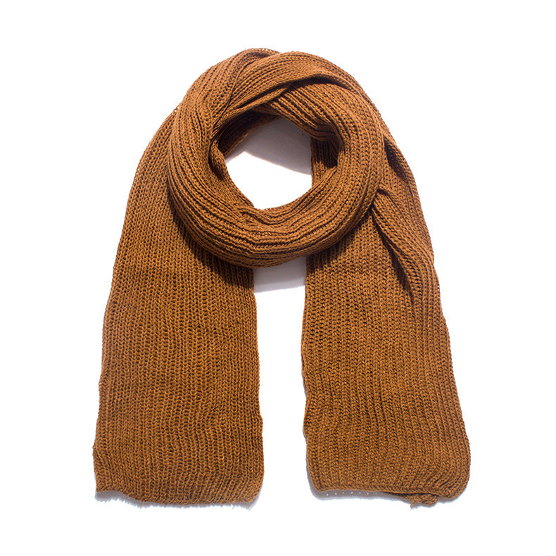 Korean Autumn And Winter Acrylic Solid Color Woolen Scarf