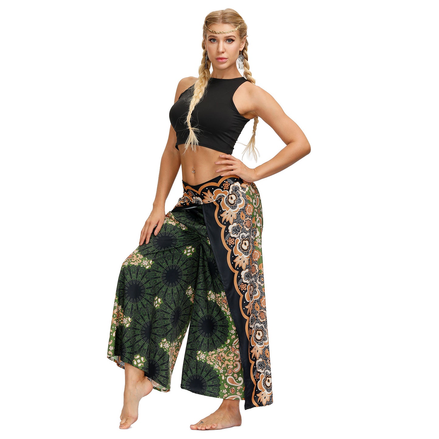 Digital Printing Women's Breathable And Comfortable Straight-leg Pants