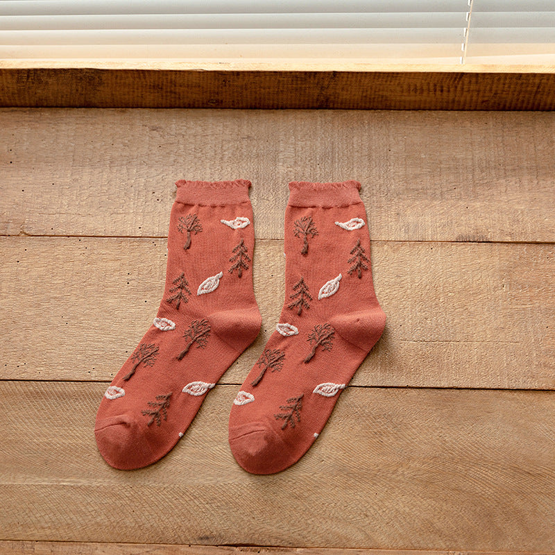 Female Mid-tube Japanese Ins Hyuna Style Retro Women's Socks