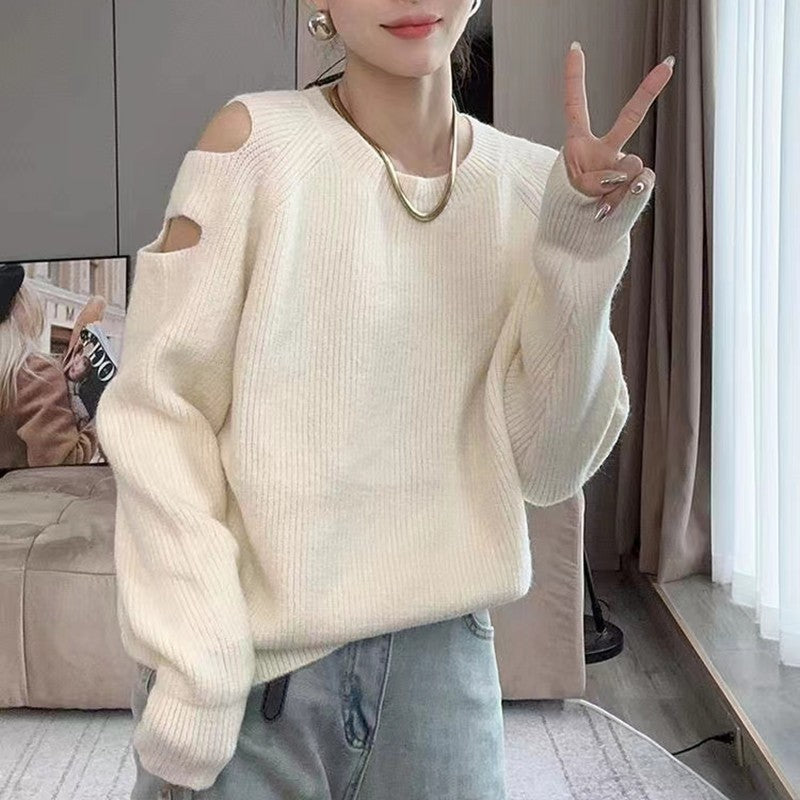 Solid Color Age-reducing Versatile Loose Sweater