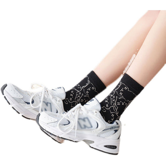 Japanese Cartoon Cartoon Cat Sweet Medium Tube Cotton Socks