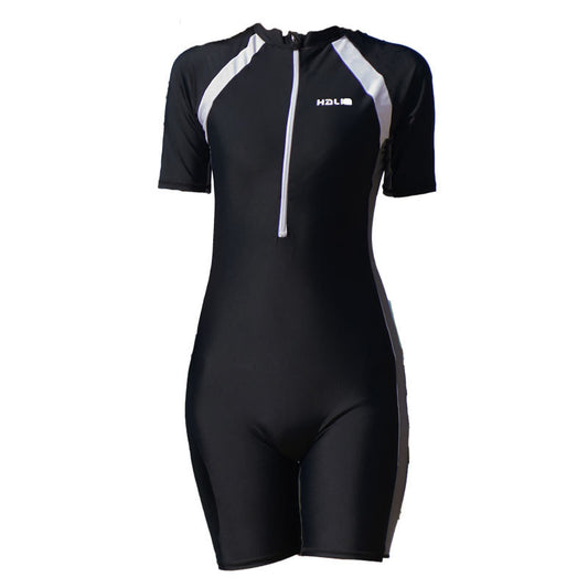 One-piece Swimsuit Short-sleeved Sunscreen Student Professional Training