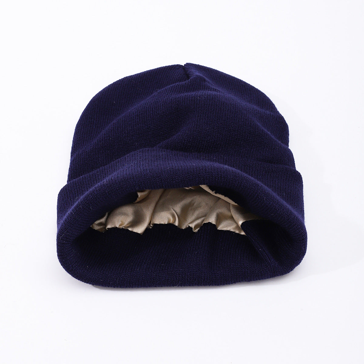 Womens Hair-protecting Warming Knitted Satin Beanie