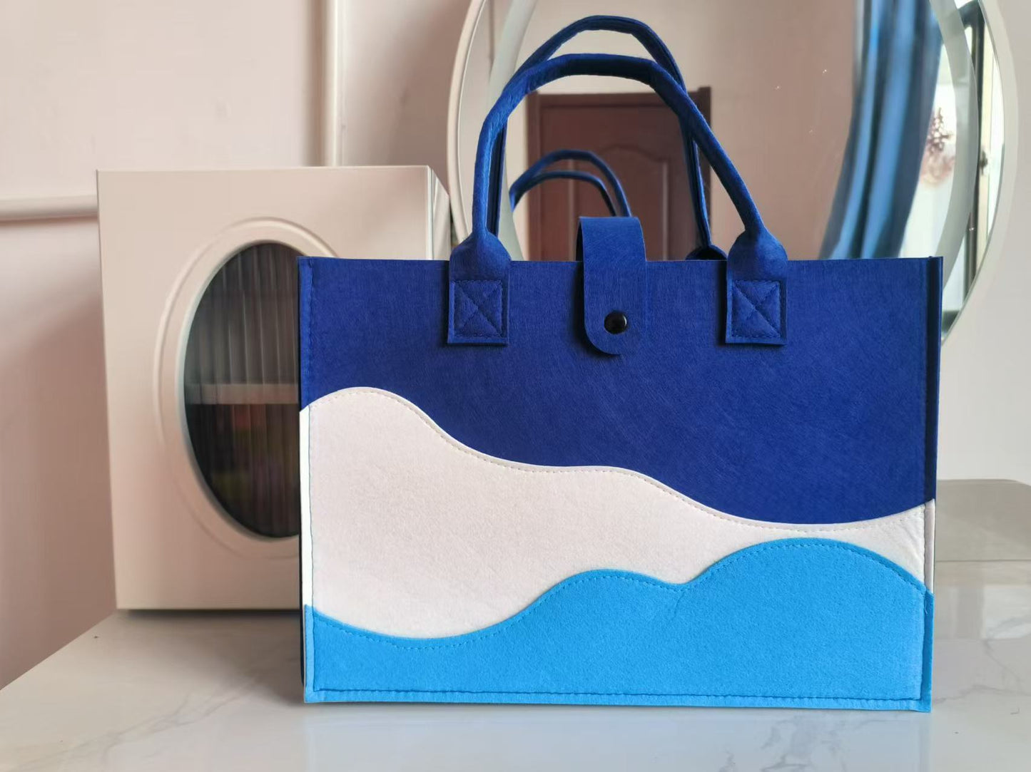 National-style Mountain Peak Tote Bag, Felt Handbag, Perfect As A Gift Or Souvenir