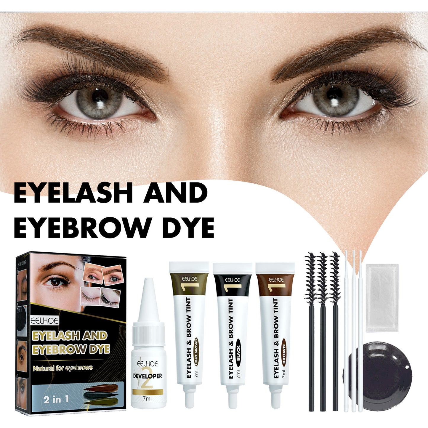 Two-in-one Eyelash Dyeing Suit Does Not Fade