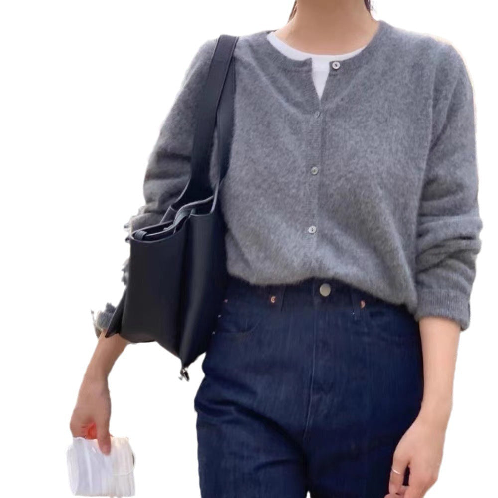 Short Round Neck Bandage Dress Base Sweater Coat Top