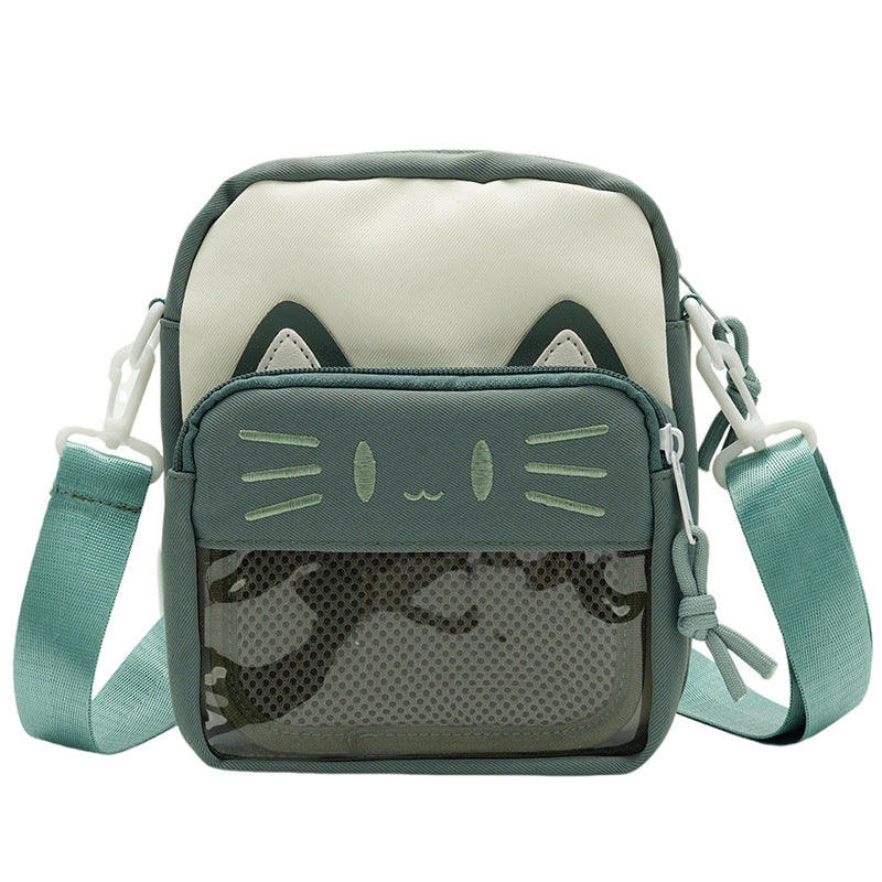 Cartoon Cat Embroidered Casual Shoulder Bag