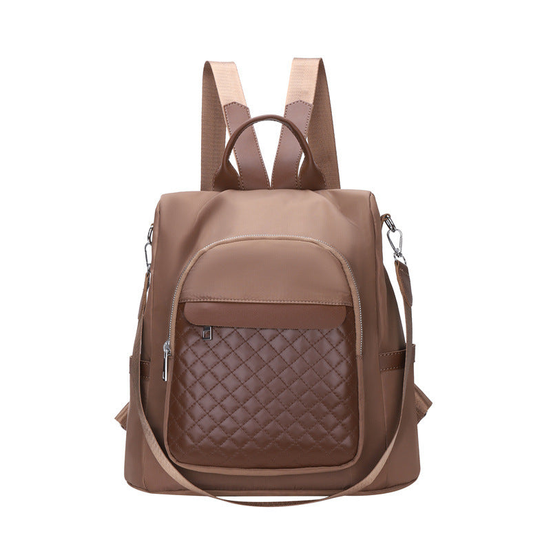 New Single Shoulder Colored Diamond Checker Women's Backpack PU Casual