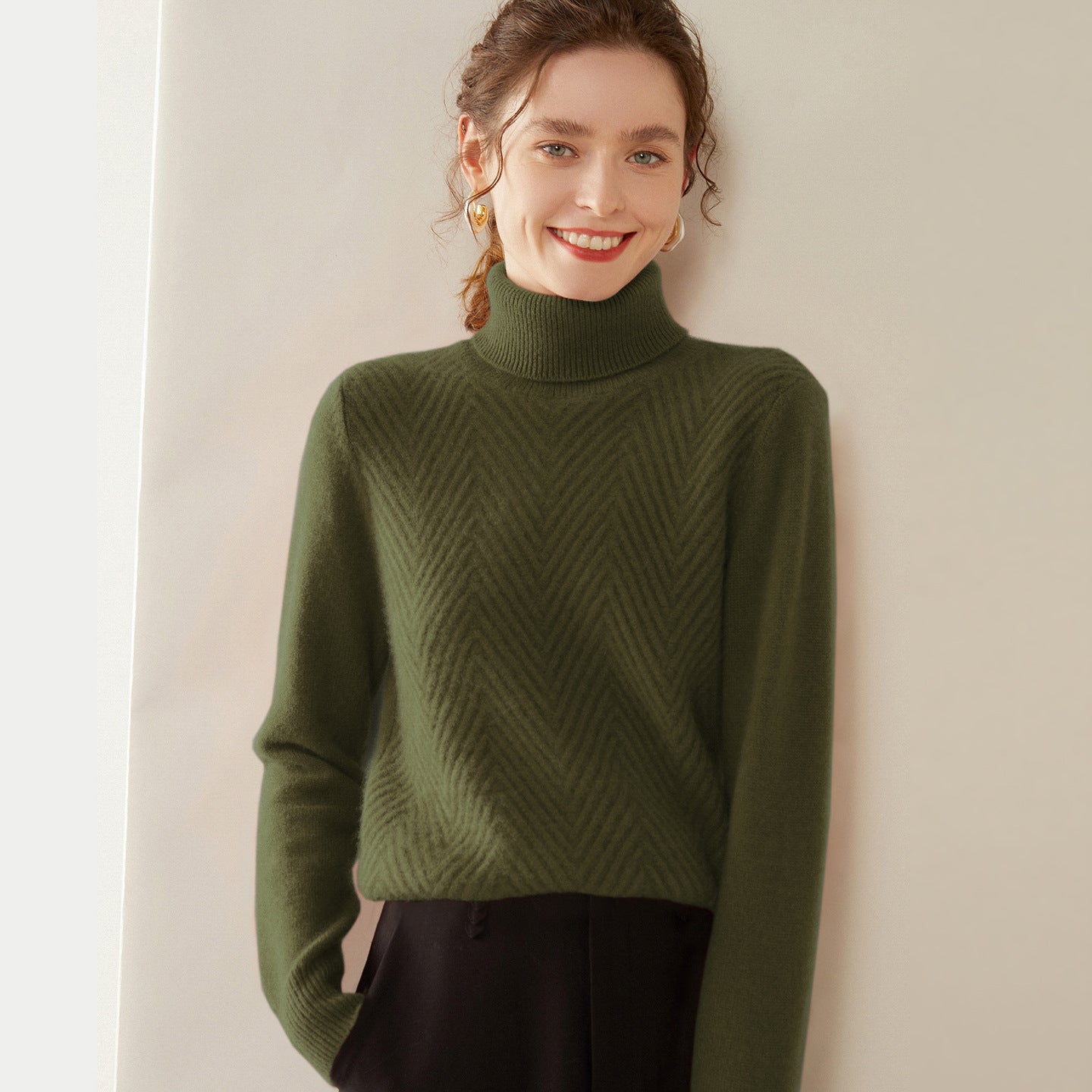 Knitted Cashmere Casual All-matching Fashion Pullover Bottoming Sweater