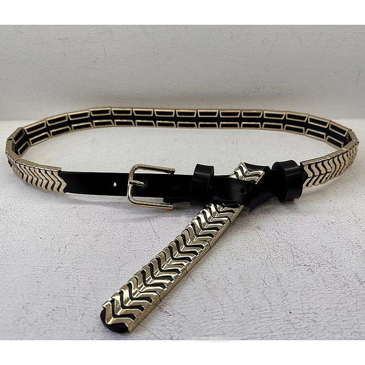 Personalized Metal And Genuine Leather Belt Versatile For Women