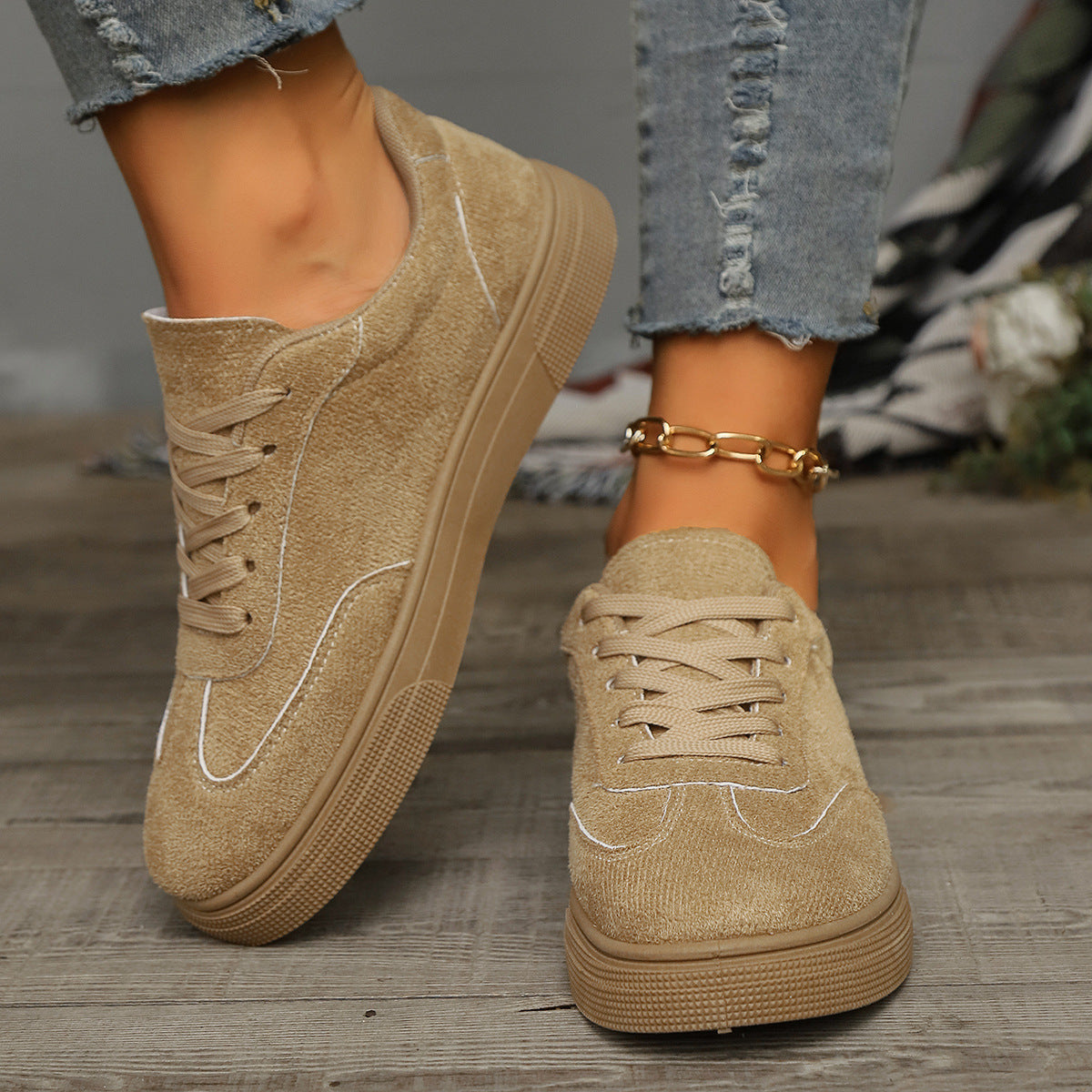 Round Toe Elegant Student Casual Lace Up Shoes