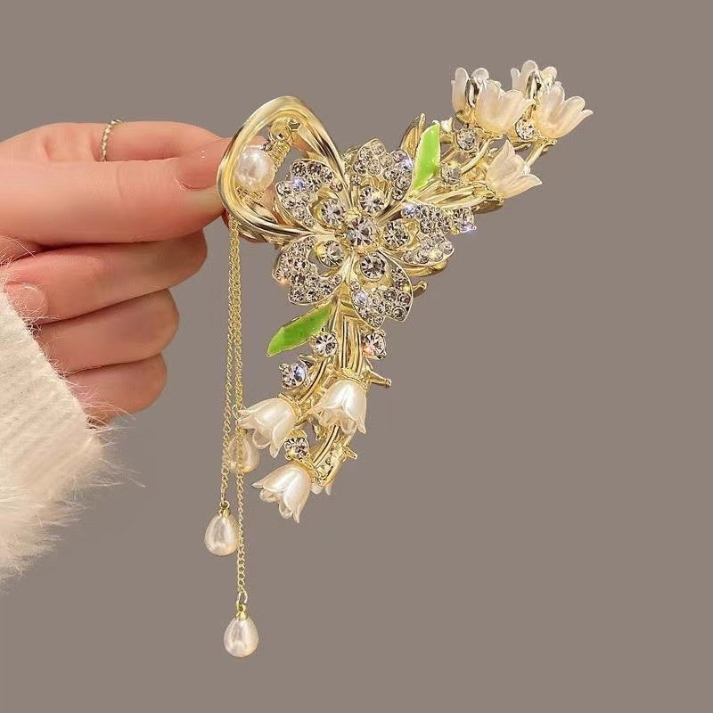 Women's Fashion Large Butterfly Tassel Barrettes