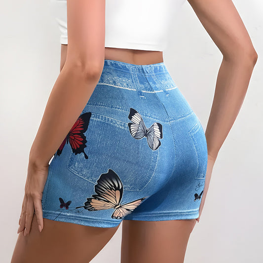 Summer Denim-Style Fitness Shorts For Europe And The US