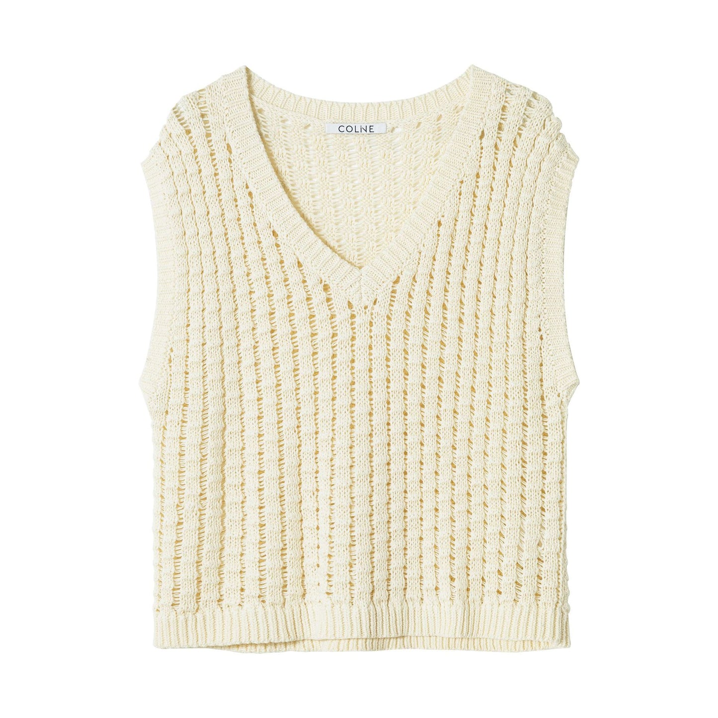 Knitted Vest Women's Three-dimensional Cotton V-neck Large Sense