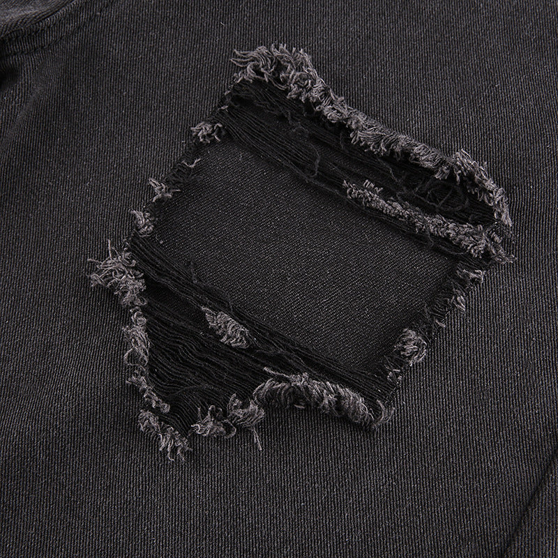 Casual Trendy Sexy Women's Jeans With Ripped Raw Edges