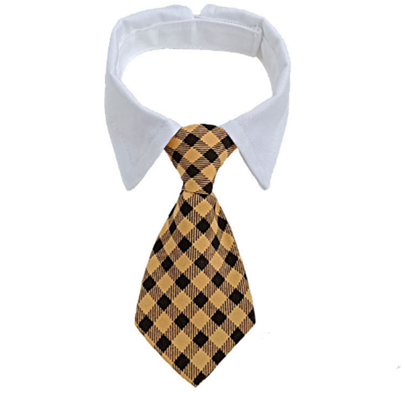 Pet Striped Tie Dog Teddy Bow Tie Scarf Blouse Collar