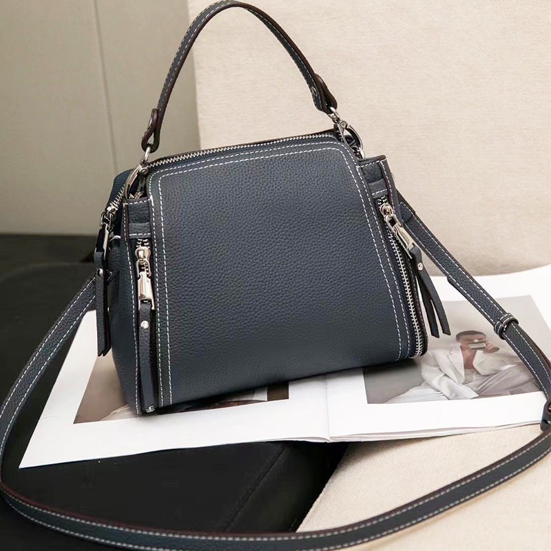 Cowhide Women's One Shoulder Crossbody Bag Is Fashionable And Versatile