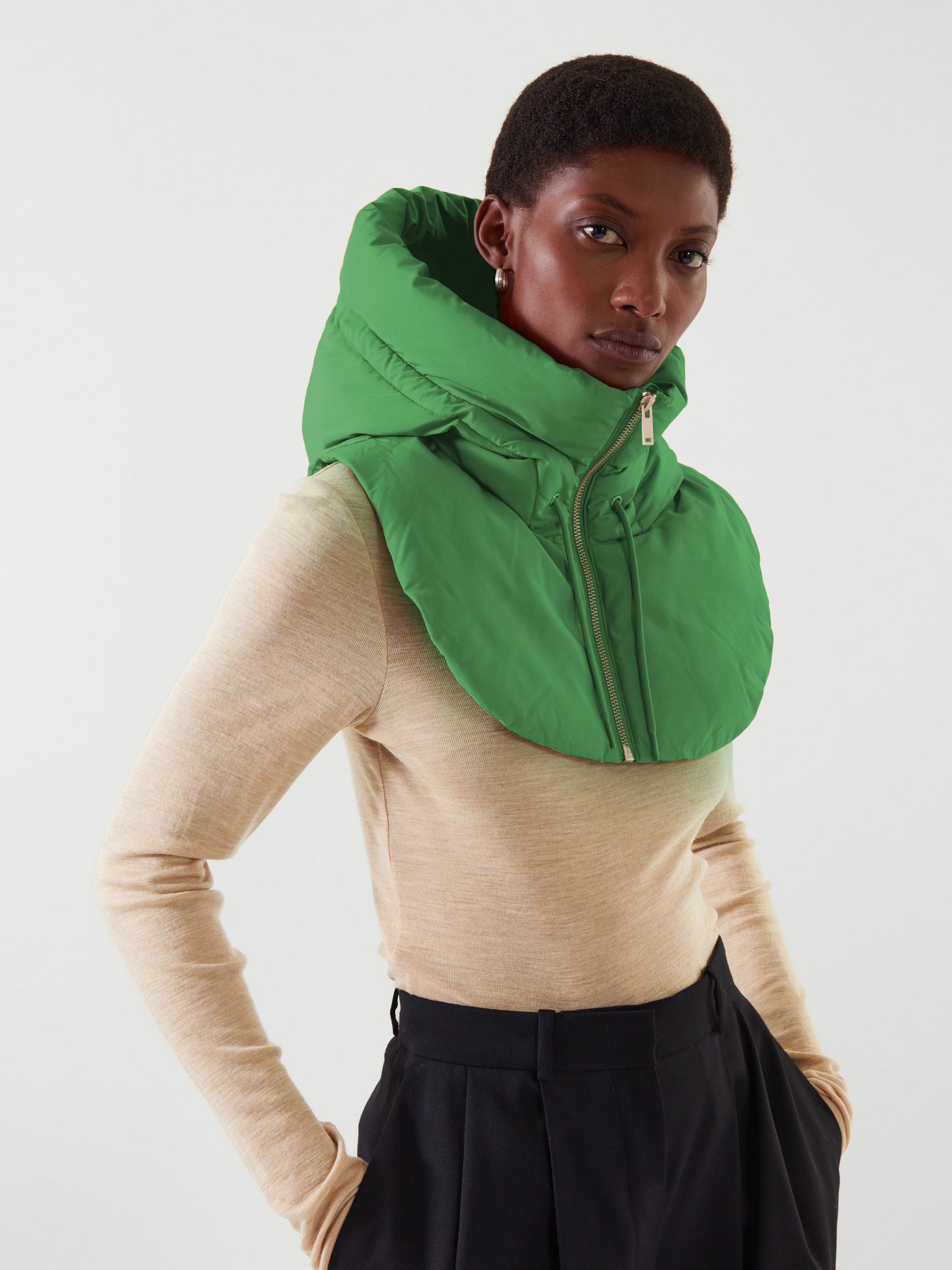 Women's Versatile Hooded False Collar Vest