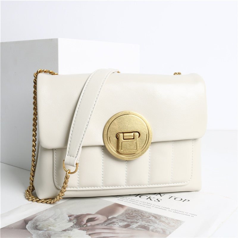 Oily Wax Cowhide Bag Niche Design Fashion