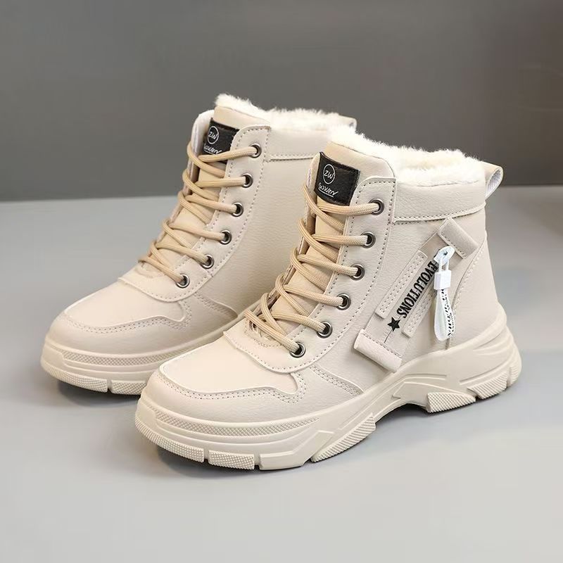 Womens Fleece-lined Insulated Waterproof And Non-slip Cotton Shoes