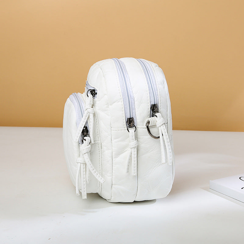 Retro Fashion Washed Leather Messenger Bag For Casual Shopping