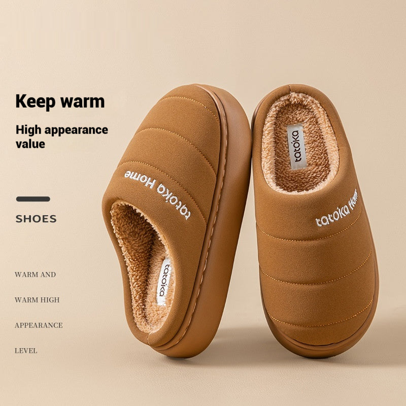 New Cotton Waterproof Plush Autumn And Winter Warm Non-slip Platform Fleece Lined Cotton Shoes