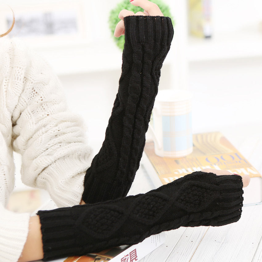 Autumn And Winter Ladies Wool Knit Diamond Sleeves