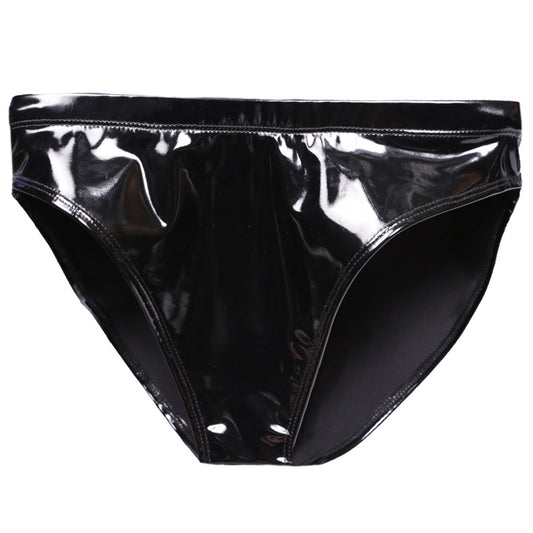 Hip Wrapped Shiny Patent Leather High Waist Women's Underwear
