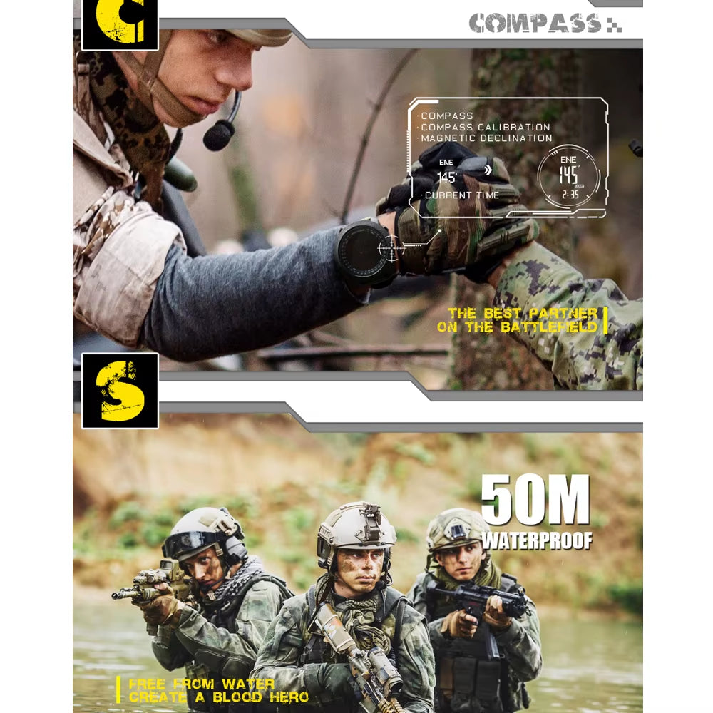 Smart Watch Men Speedometer Sport Watch Hiking Altimeter Barometer Compass Fitness Tracker Digital Wearable Watch