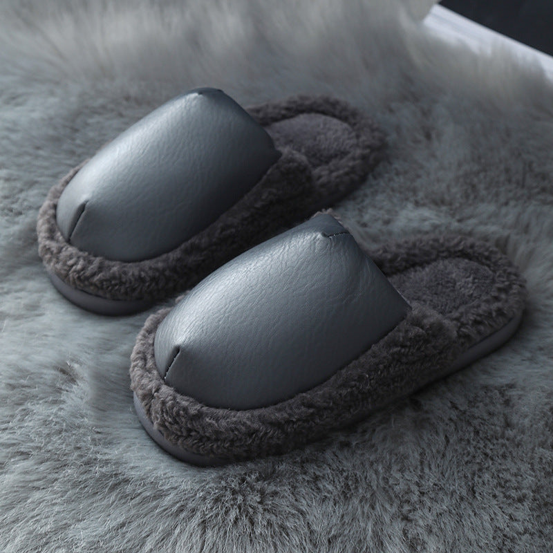 Cotton Slippers Ladies Winter Warm Indoor Home Couple Non-slip Plush